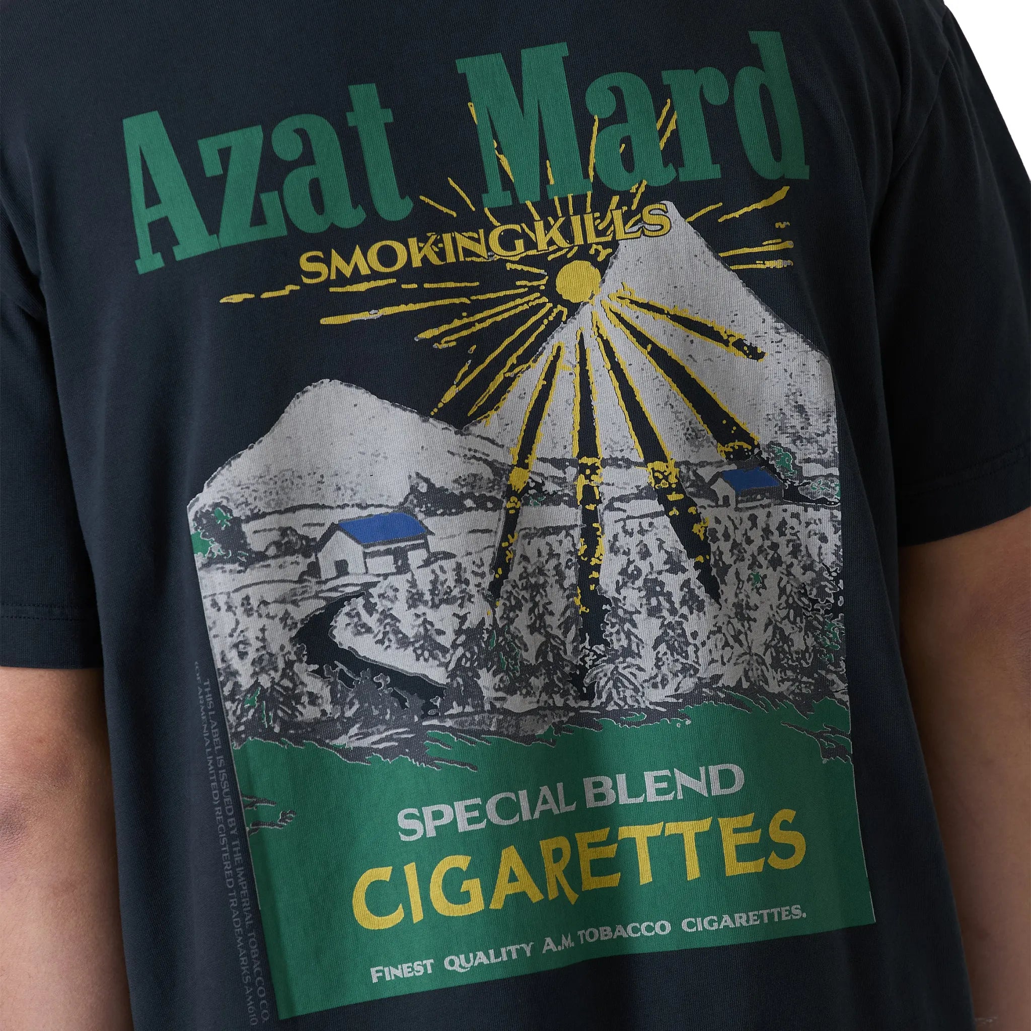 Detailed Back View of Preloved - Azat Mard Special Blends Washed Black T-Shirt